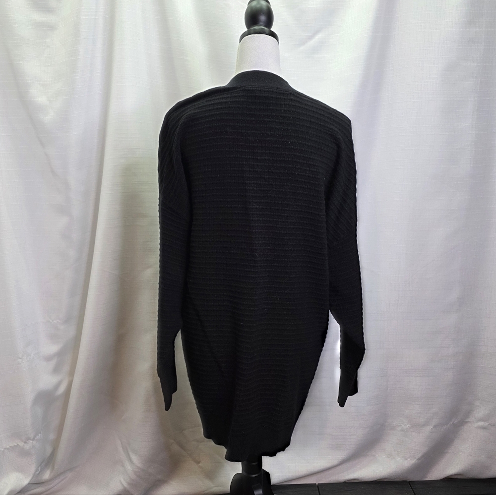 Express Black Ribbed Oversized Button Front Cardi… - image 8